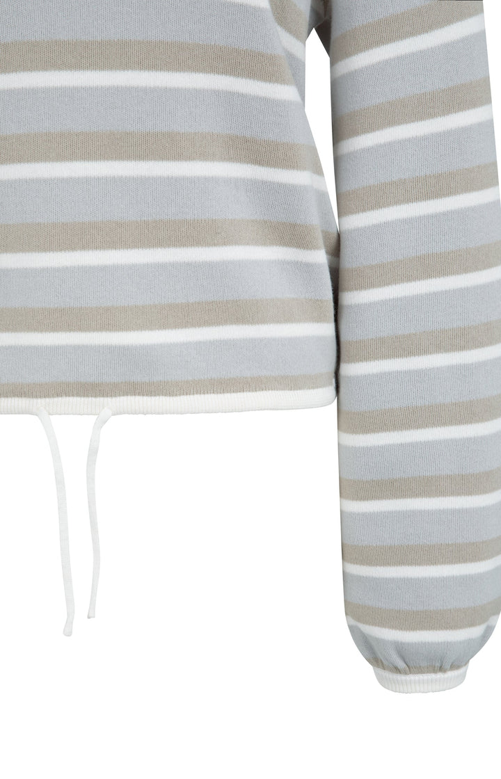 YAYA Striped Drawstring Sweater
