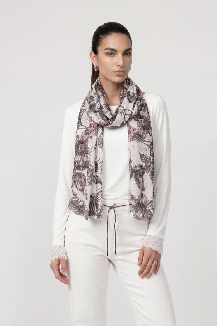 Monari Scarf with Floral Print