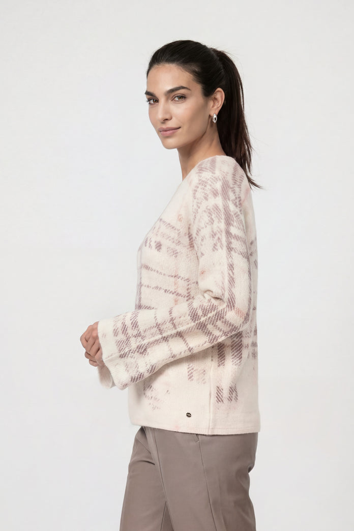 Monari Knitted Jumper with Check Pattern