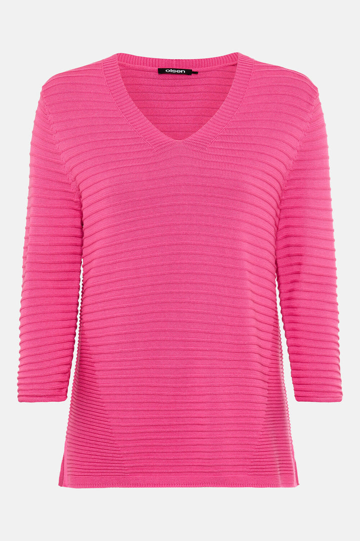 Olsen Pink V-Neck Sweater