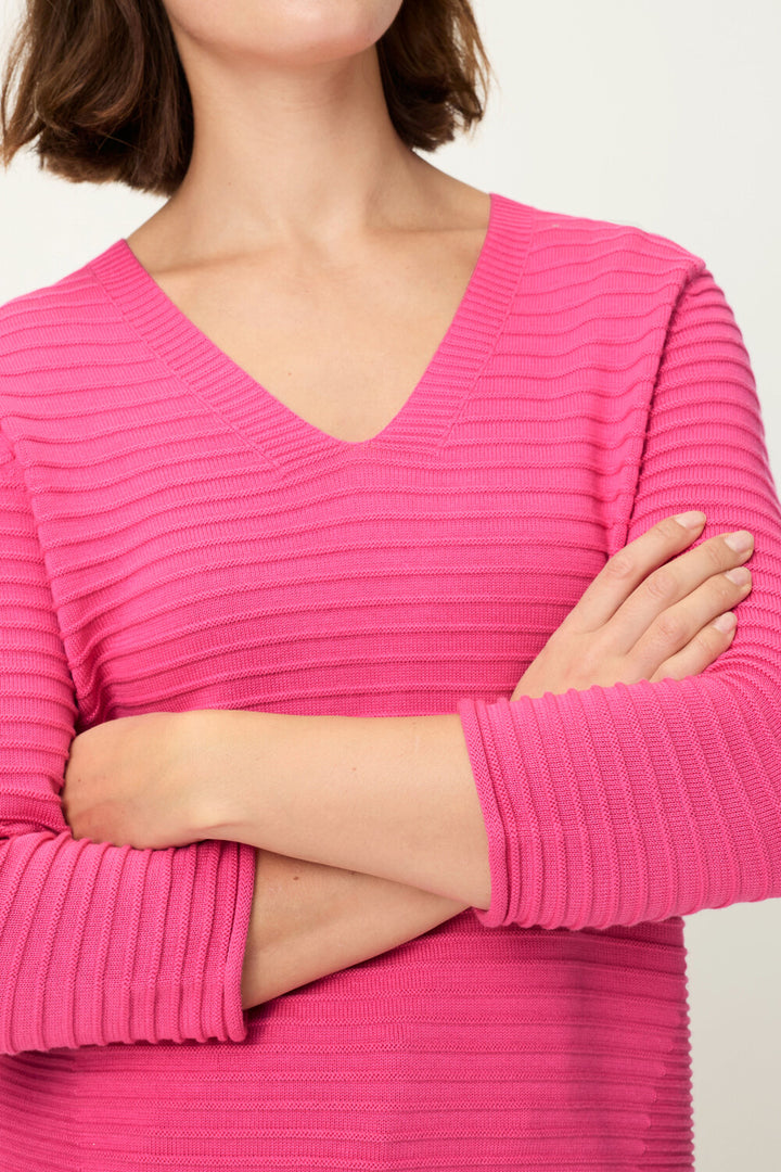 Olsen Pink V-Neck Sweater