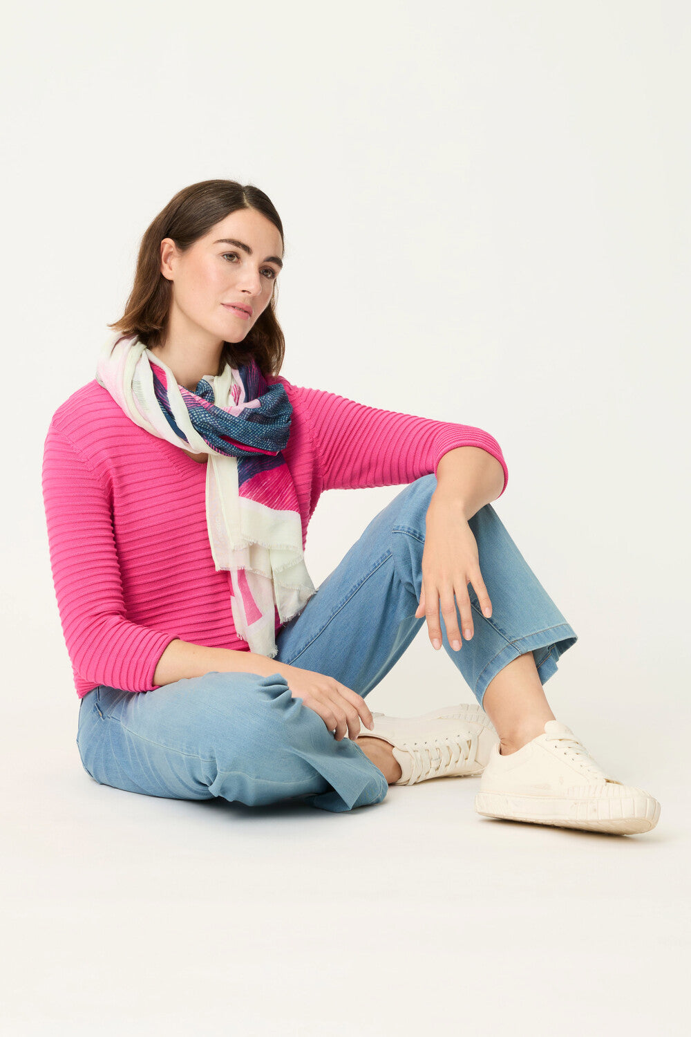 Olsen Pink V-Neck Sweater