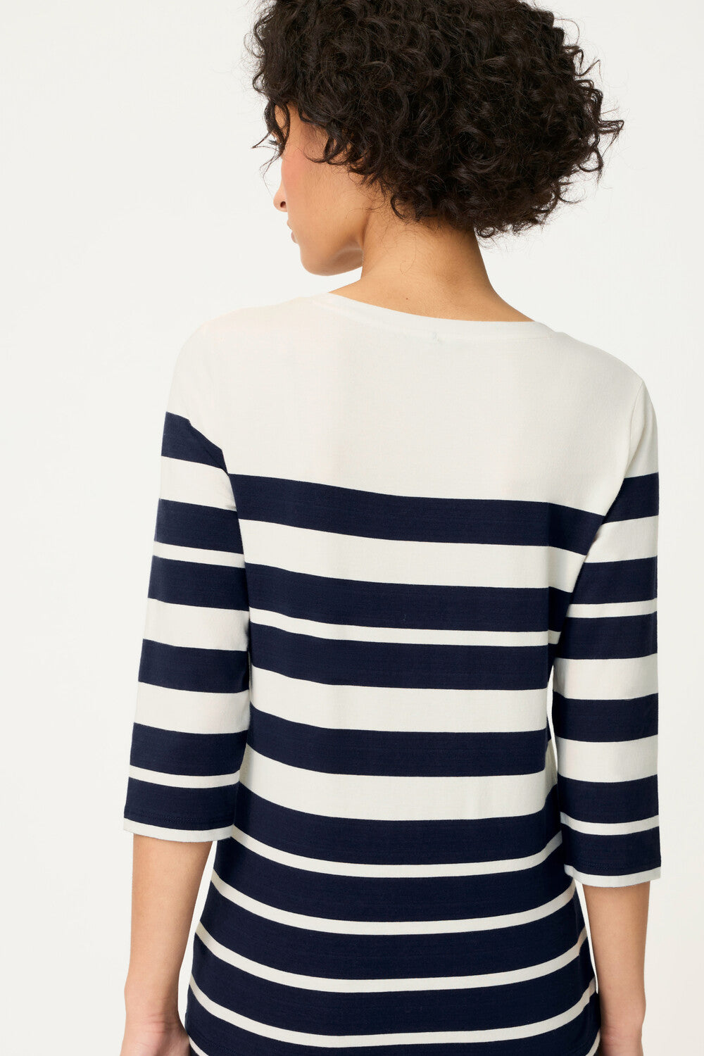 Olsen Ink Blue Striped Long Sleeve Top