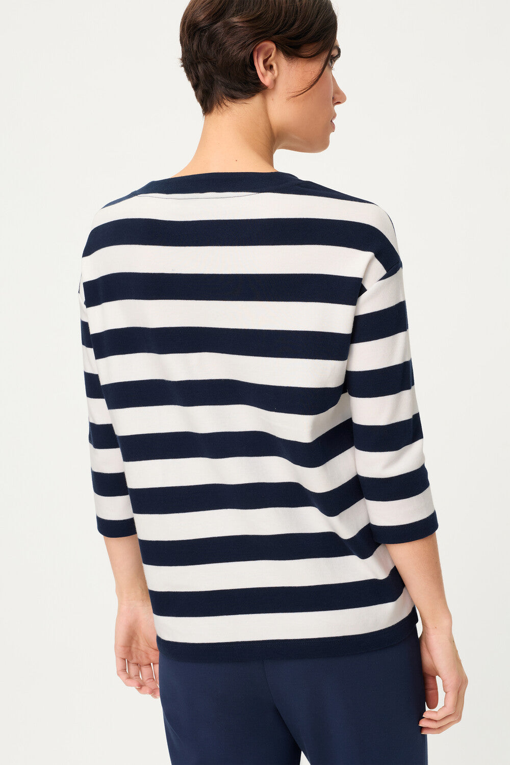 Olsen Blue Long Striped 'Chérie' Sleeve Sweatshirt