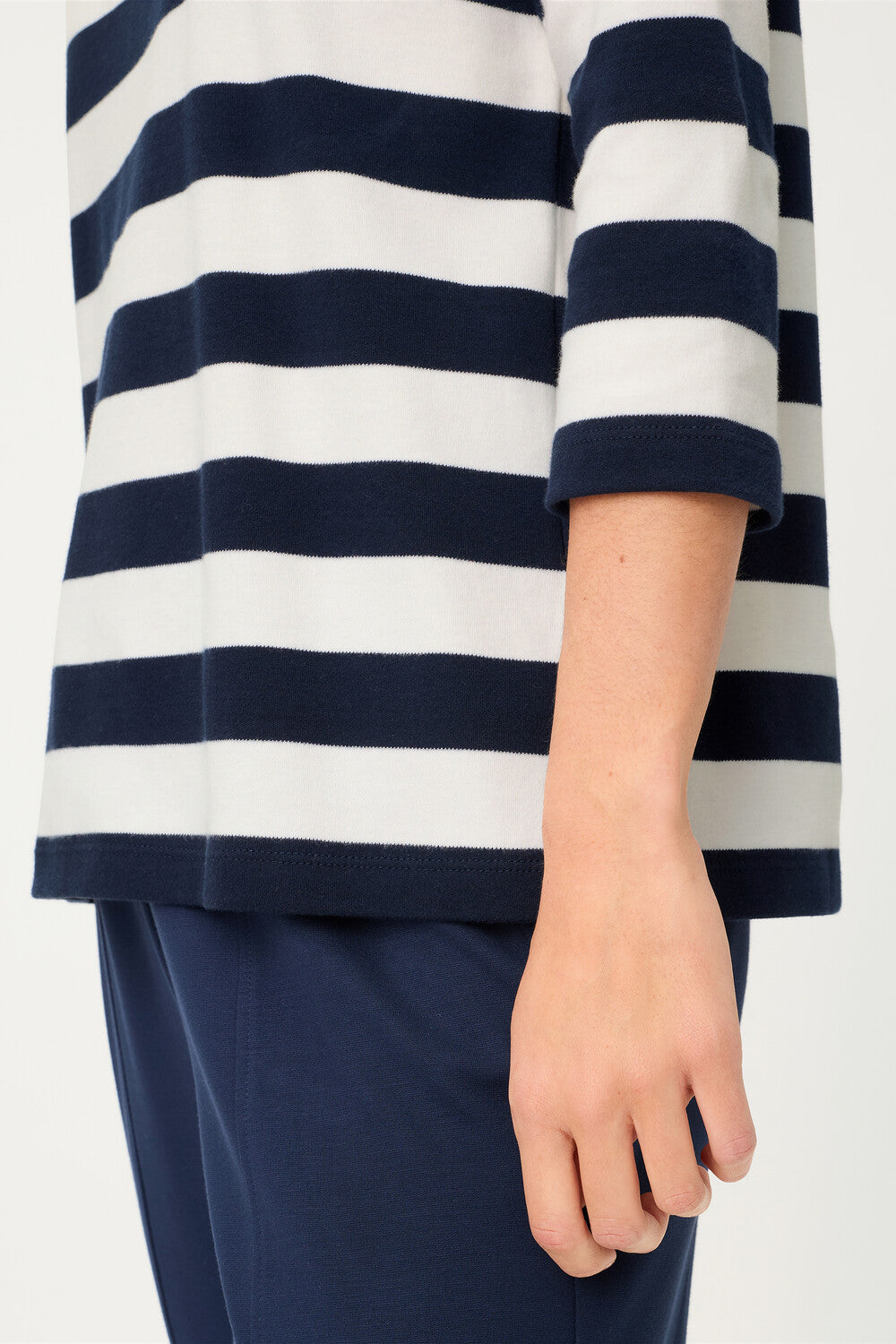 Olsen Blue Long Striped 'Chérie' Sleeve Sweatshirt