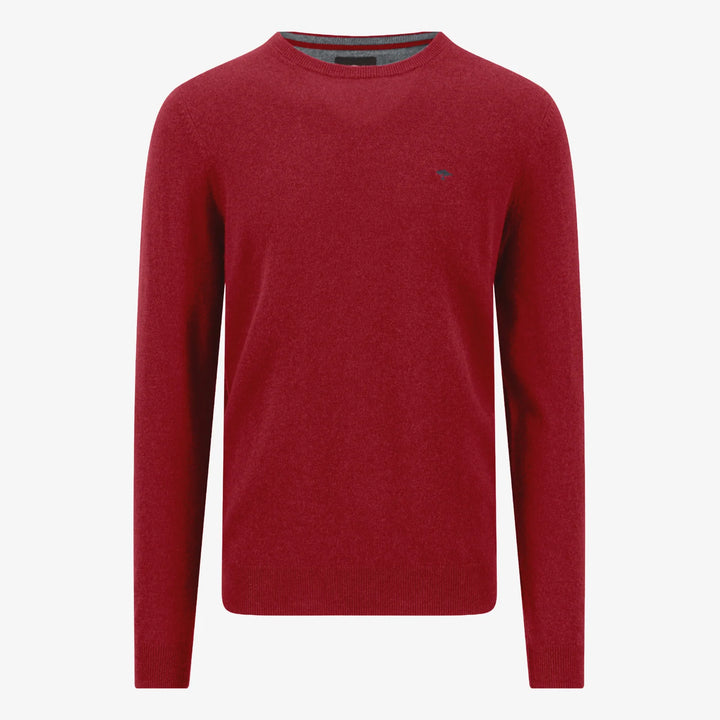 Fynch Hatton Wool Cashmere Crew Neck Sweater, Brick