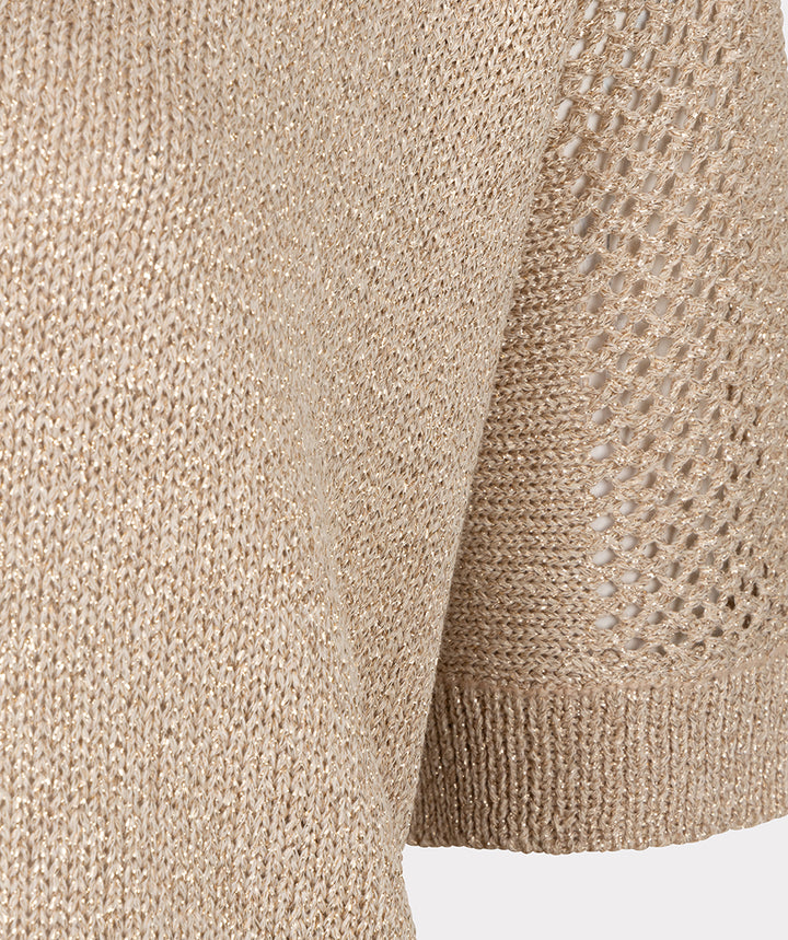 EsQualo Light Sand Sweater Ajour Batwing
