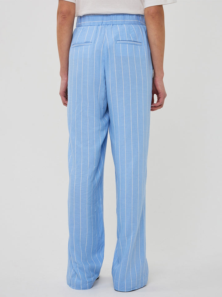 EsQualo Blue Linen Pinstripe Trousers