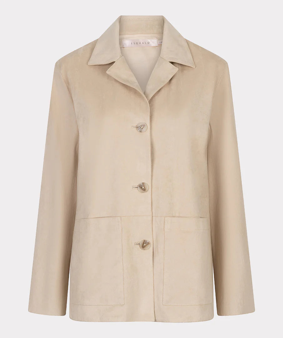 EsQualo Light Sand Suedine Blazer