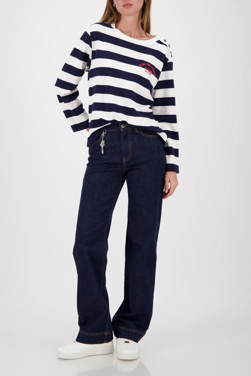 Monari Navy Striped Sweatshirt
