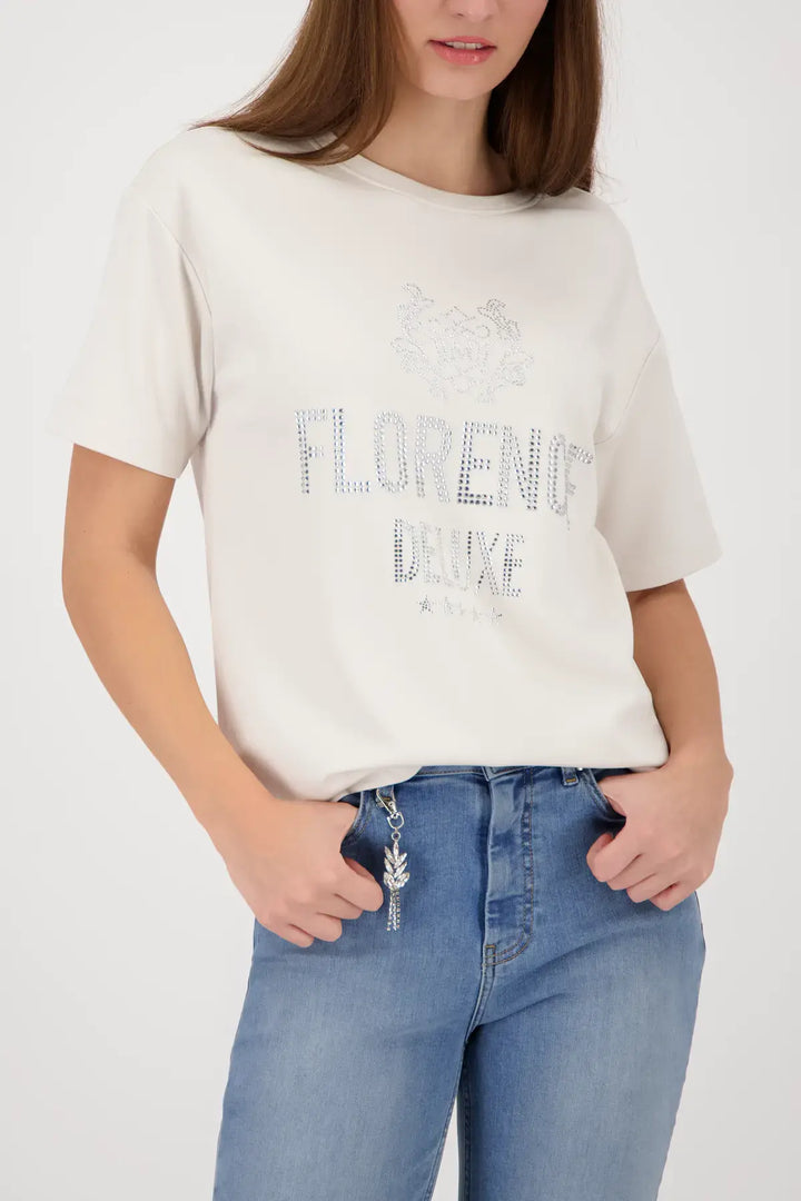 Monari Beige 'Florence Deluxe' Print Top