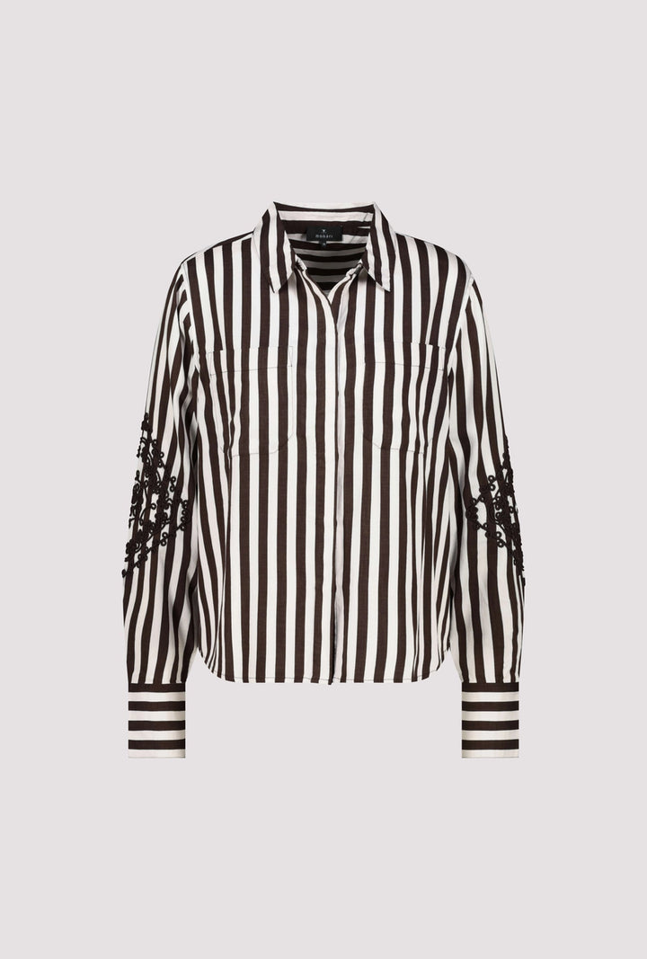 Monari Brown Striped Blouse