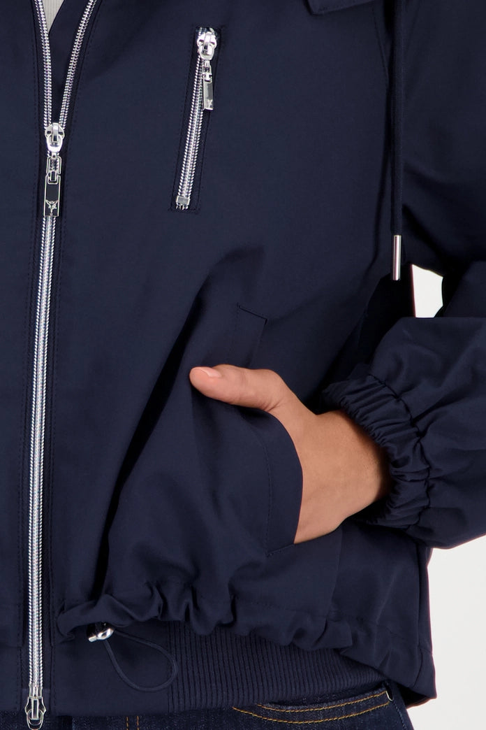Monari Navy Oversized Hooded Jacket