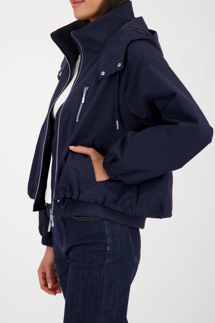 Monari Navy Oversized Hooded Jacket