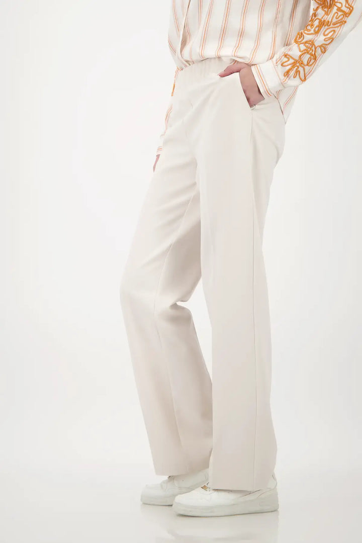 Monari Beige Straight Leg Trousers