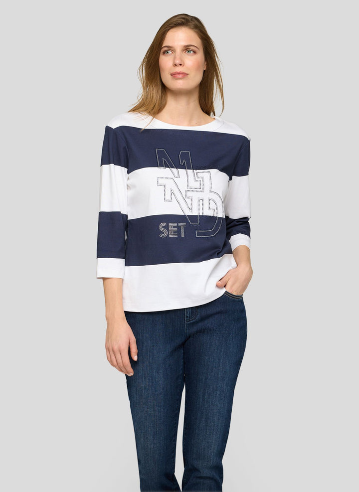 Rabe Navy Wide Stripes Shirt