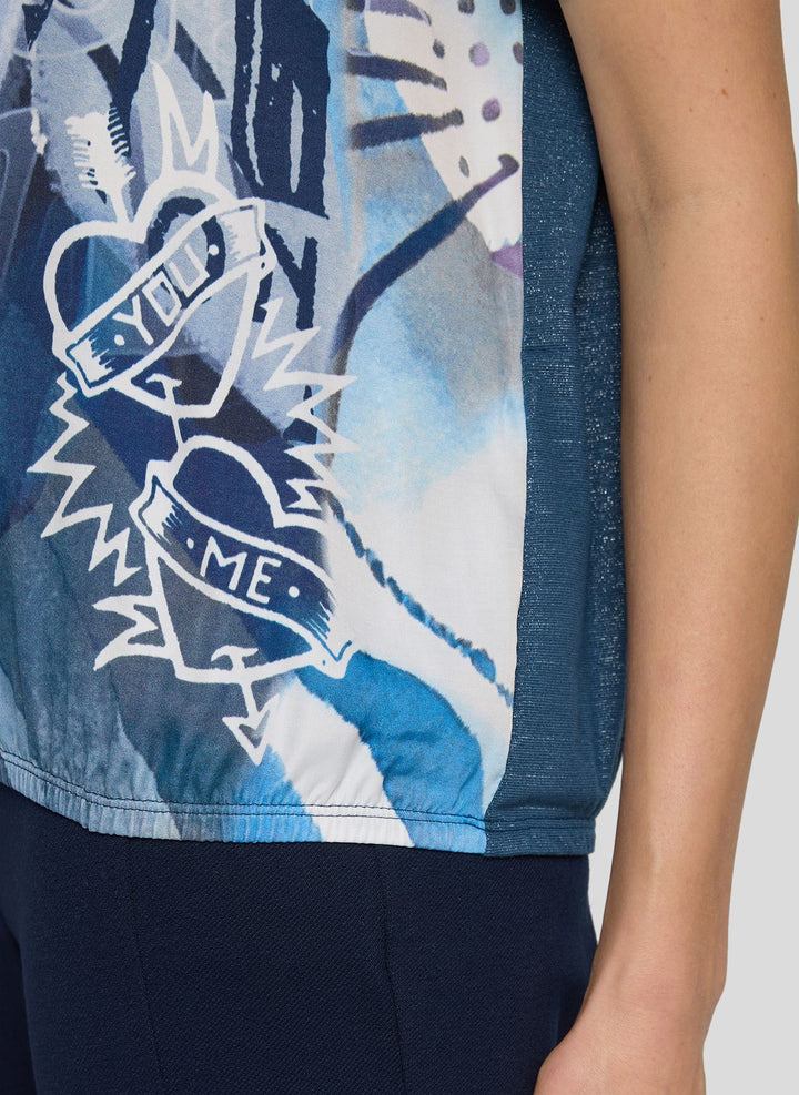 Rabe Navy All-Over Print Top