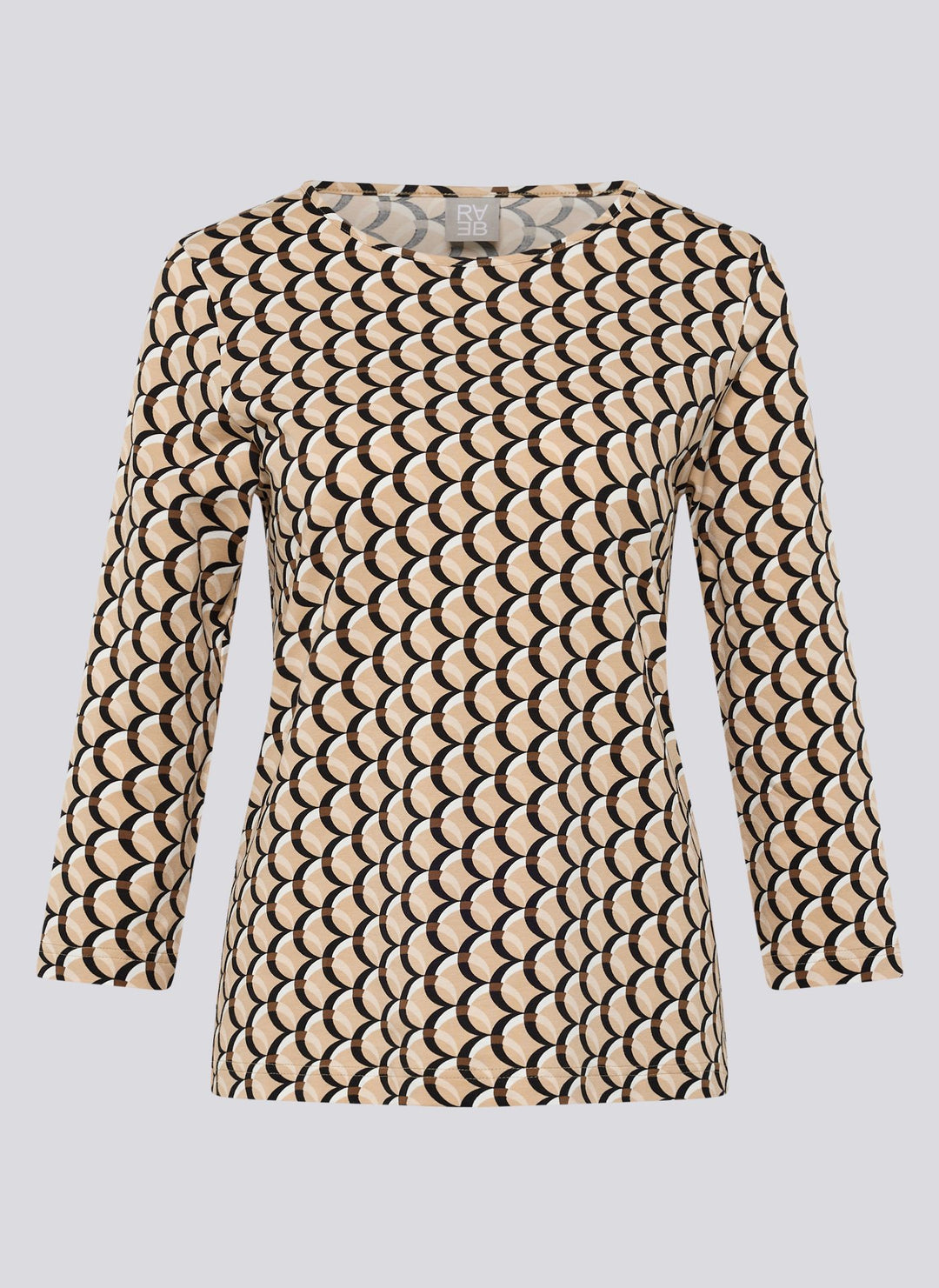 Rabe Brown Long-Sleeved Graphic Pattern Top