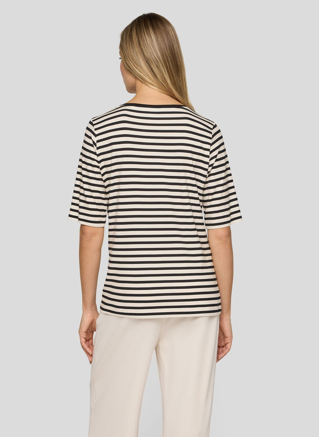 Rabe Striped 'Be Happy Now' Print Top