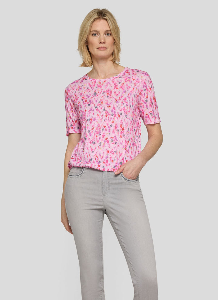 Rabe Pink Floral Heart Pattern Top
