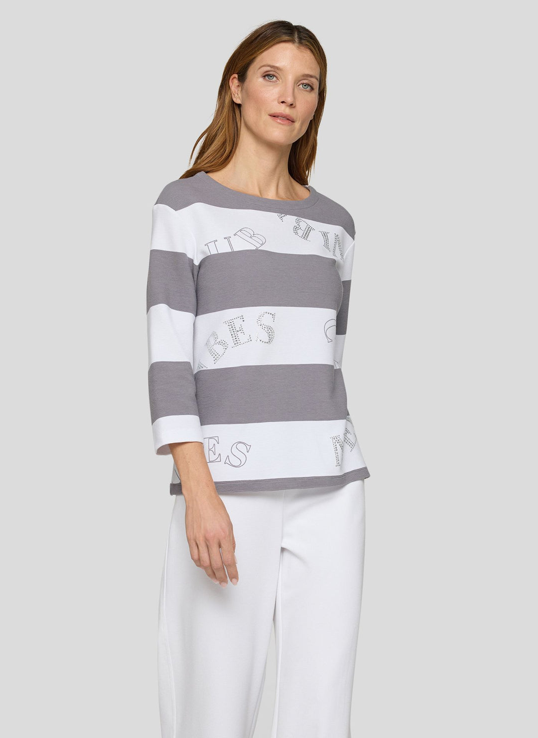 Rabe Striped Ringed 3/4 Length Sleeve Top