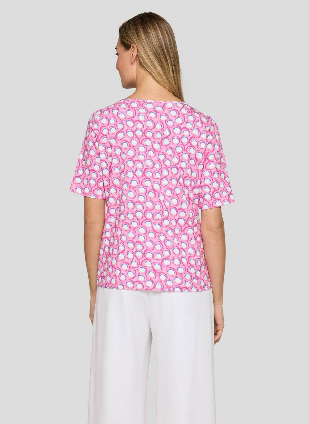 Rabe Pink Graphic Circle Pattern Shirt