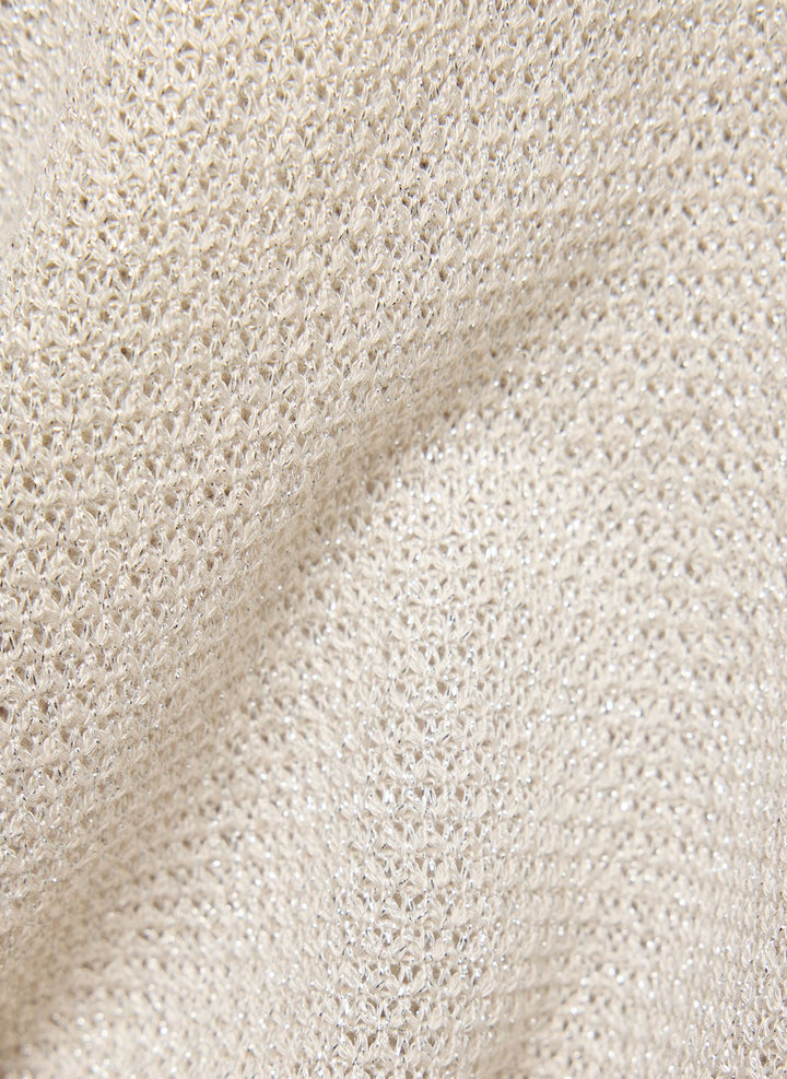 Rabe Beige Open Textured 3/4 Sleeve Jacket