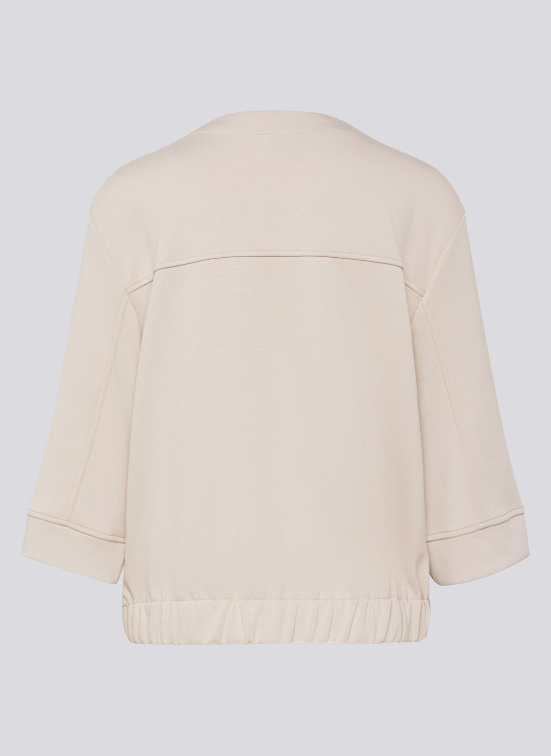 Rabe Beige Zipped 3/4 Sleeve Sweat Jacket