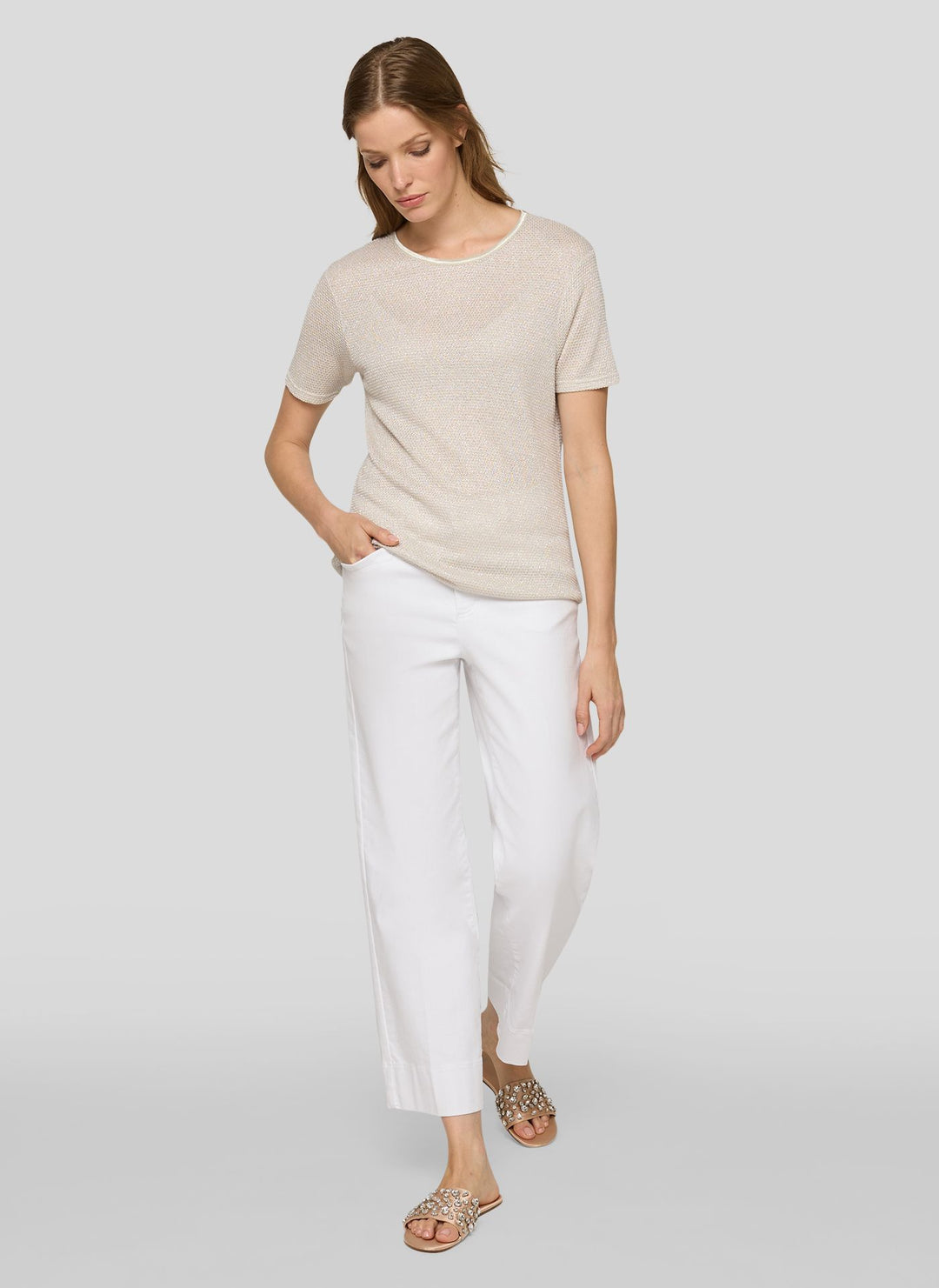Rabe Beige Textured Surface Top