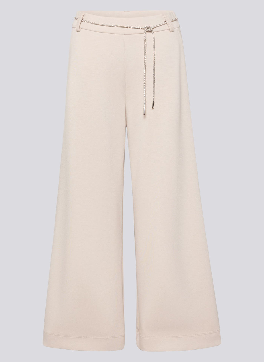 Rabe Beige Wide Leg Trousers with Rhinestone Tie