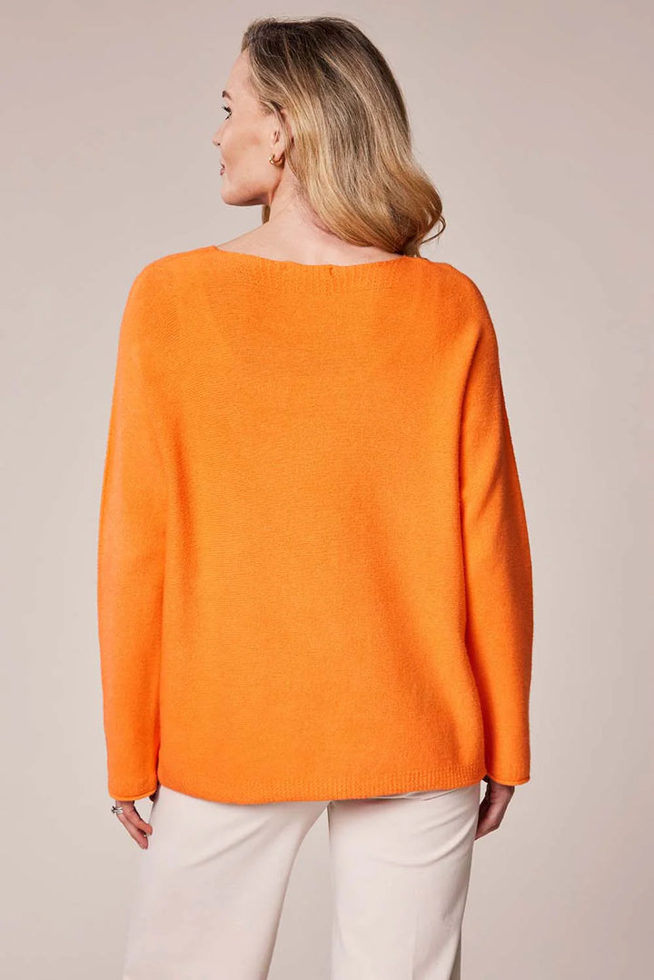 Decollage Orange V-Neck Boyfriend Knit