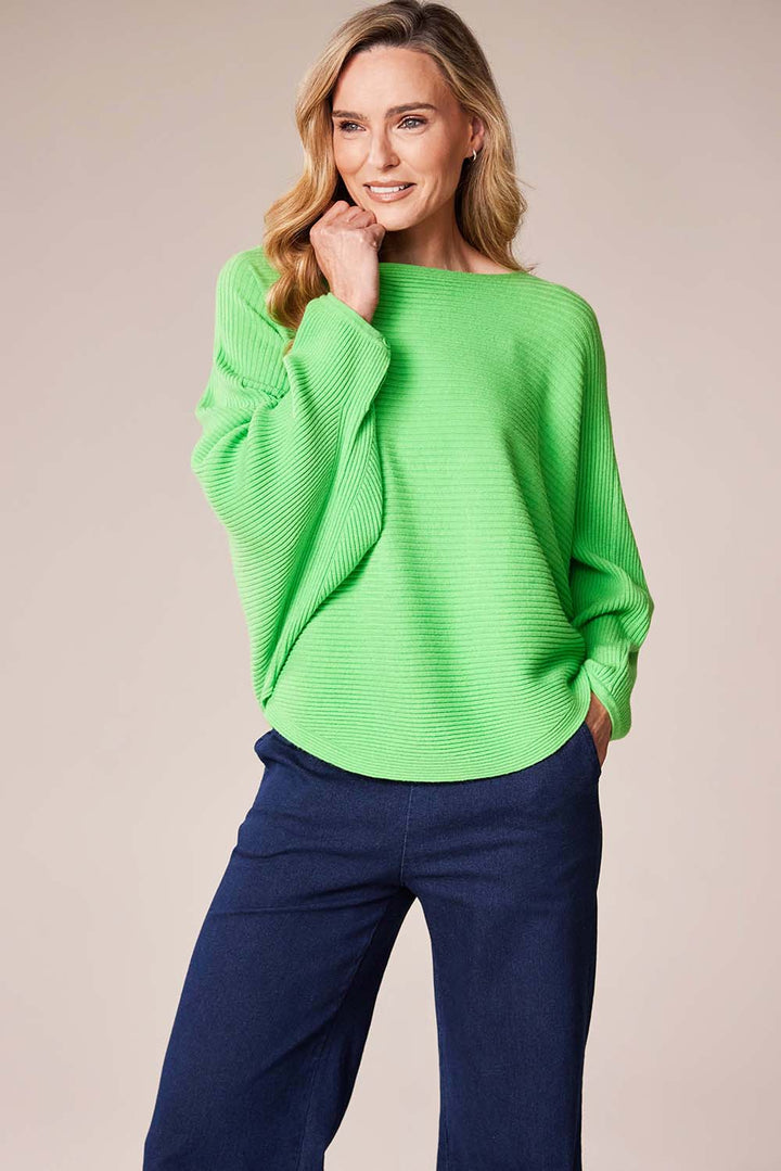 Decollage Apple Ribbed Batwing Sweater