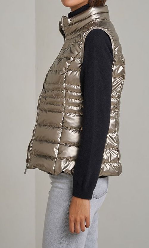 Lightweight Metallic Down Gilet