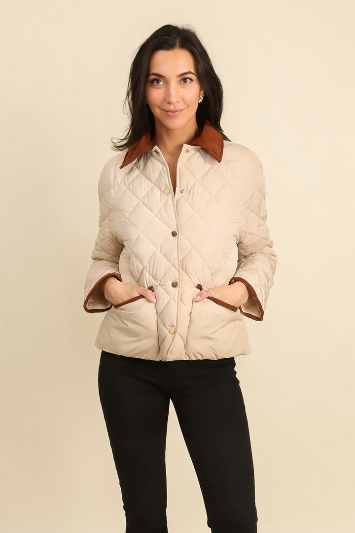Short Diamond Quilted Jacket