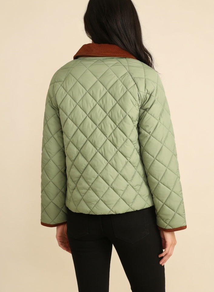 Short Diamond Quilted Jacket