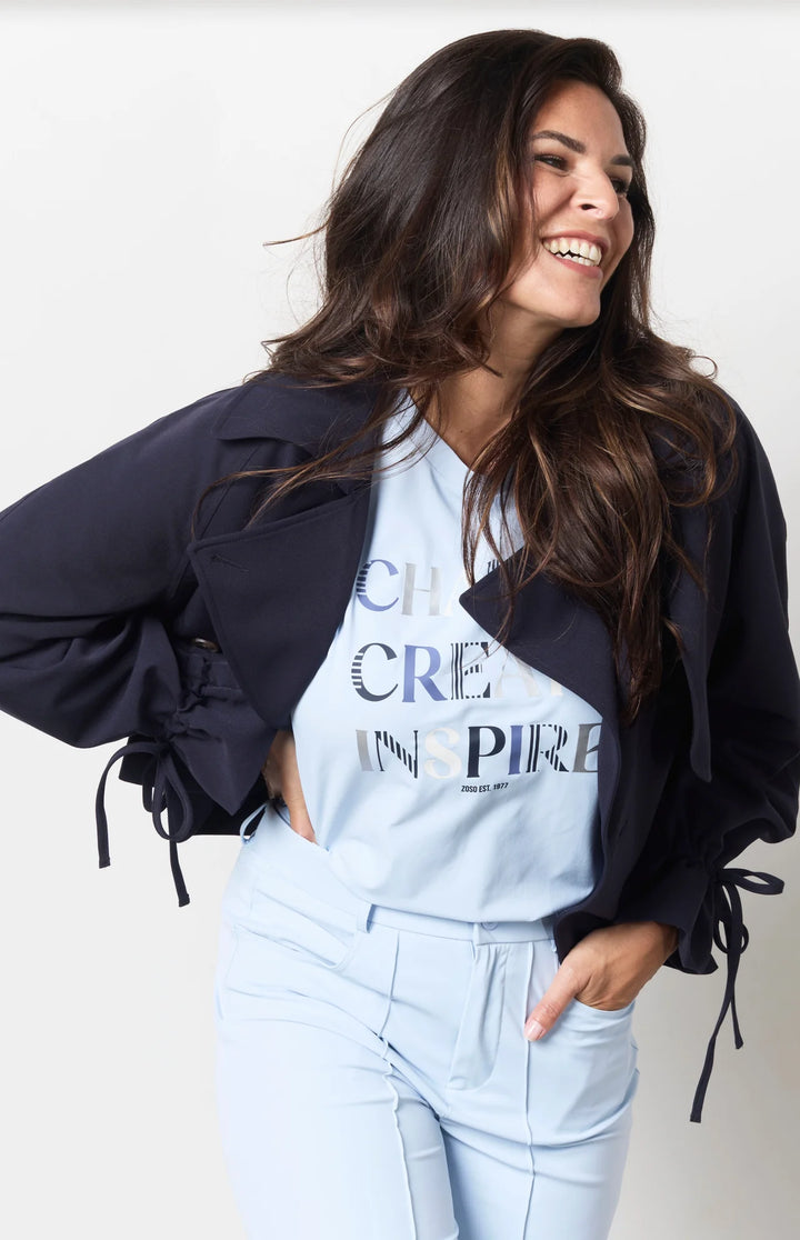 Zoso Claire Light Blue Travel Top