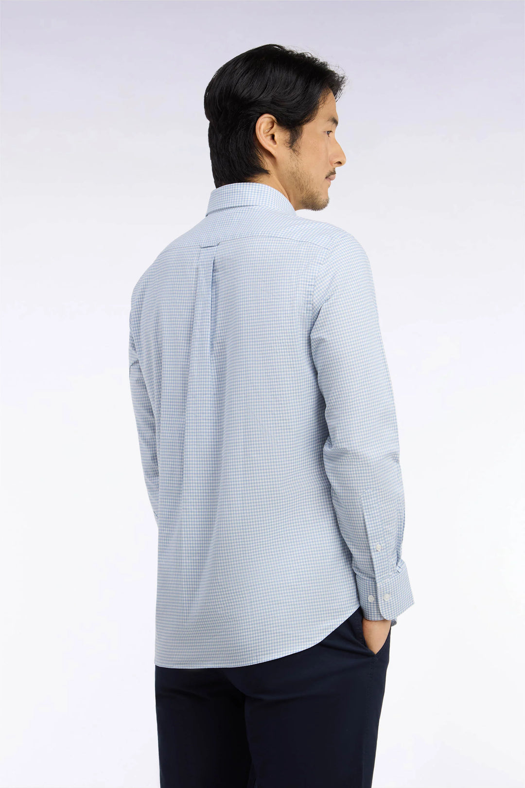 Eden Park Straight Cut Gingham Check Shirt, Blue