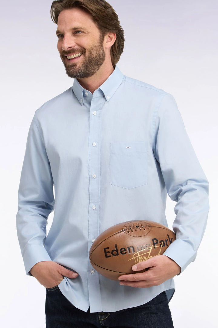 Eden Park Plain Straight Cut Oxford Shirt, Blue