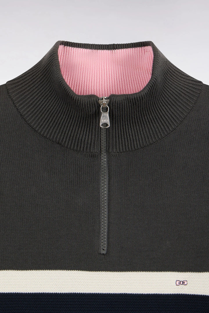 Eden Park Cotton Trucker Neck Sweater, Khaki