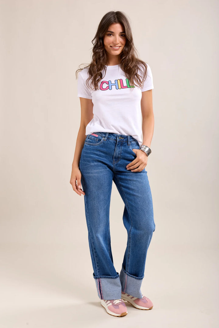 Toxik Turn-Up High Waisted Straight Leg Jeans