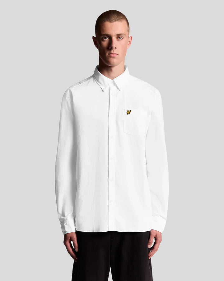 Lyle & Scott White Cotton Button Down Oxford Shirt