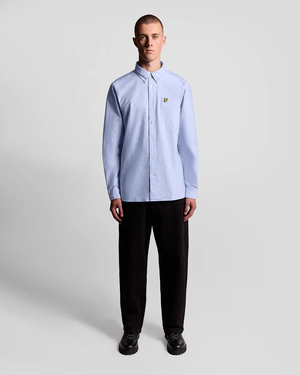 Lyle & Scott Blue Cotton Button Down Oxford Shirt