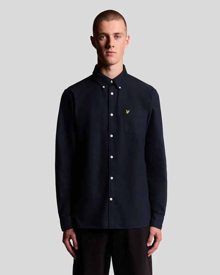 Lyle & Scott Dark Navy Cotton Button Down Oxford Shirt