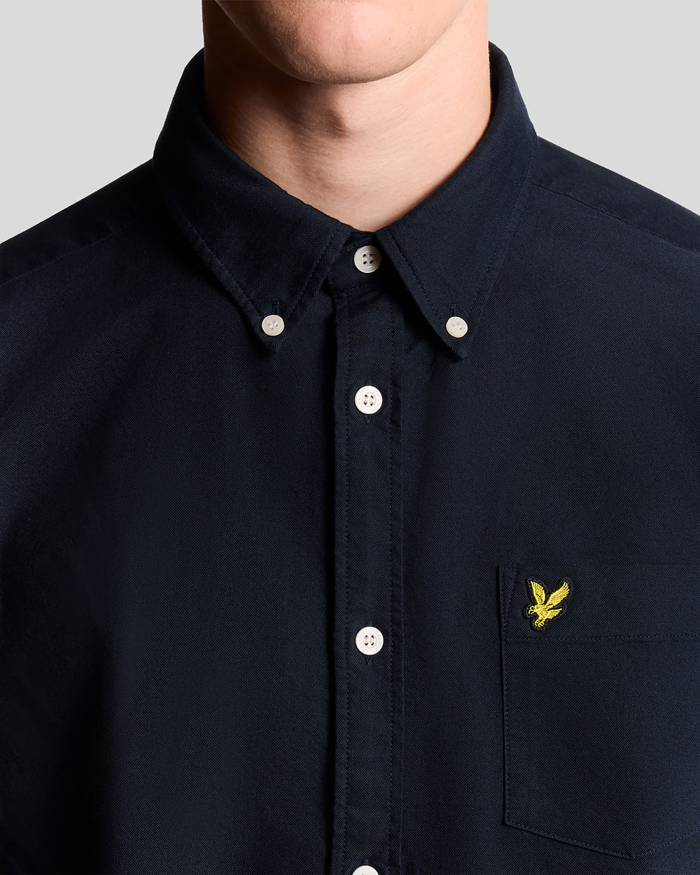 Lyle & Scott Dark Navy Cotton Button Down Oxford Shirt