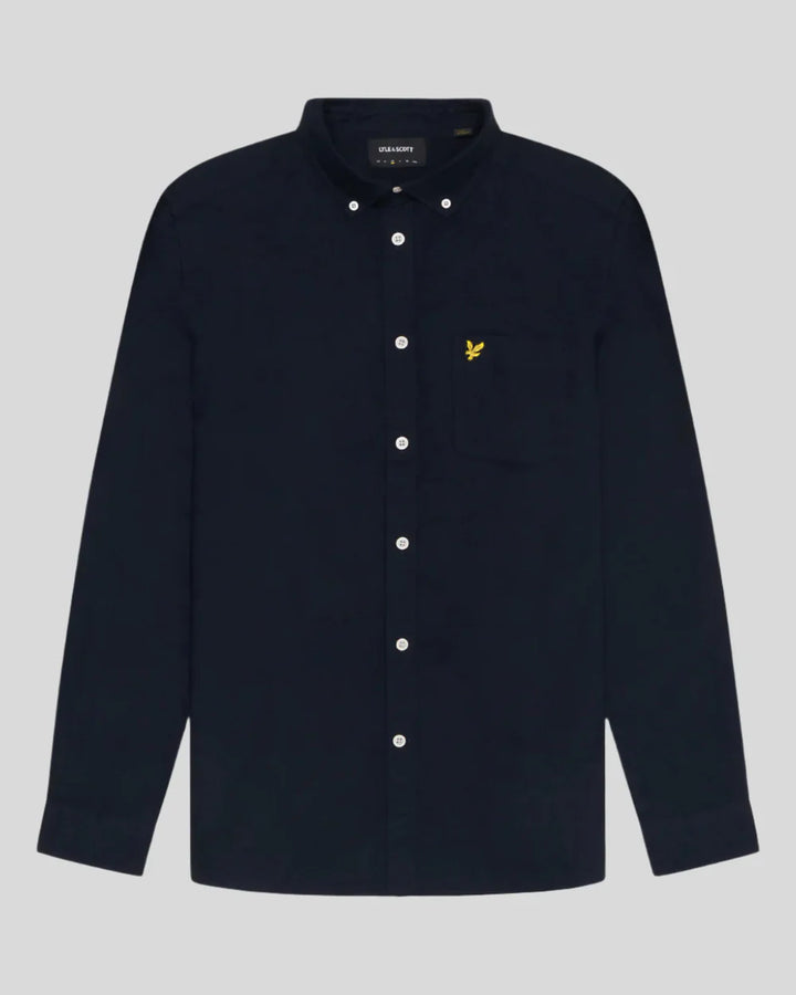 Lyle & Scott Dark Navy Cotton Button Down Oxford Shirt
