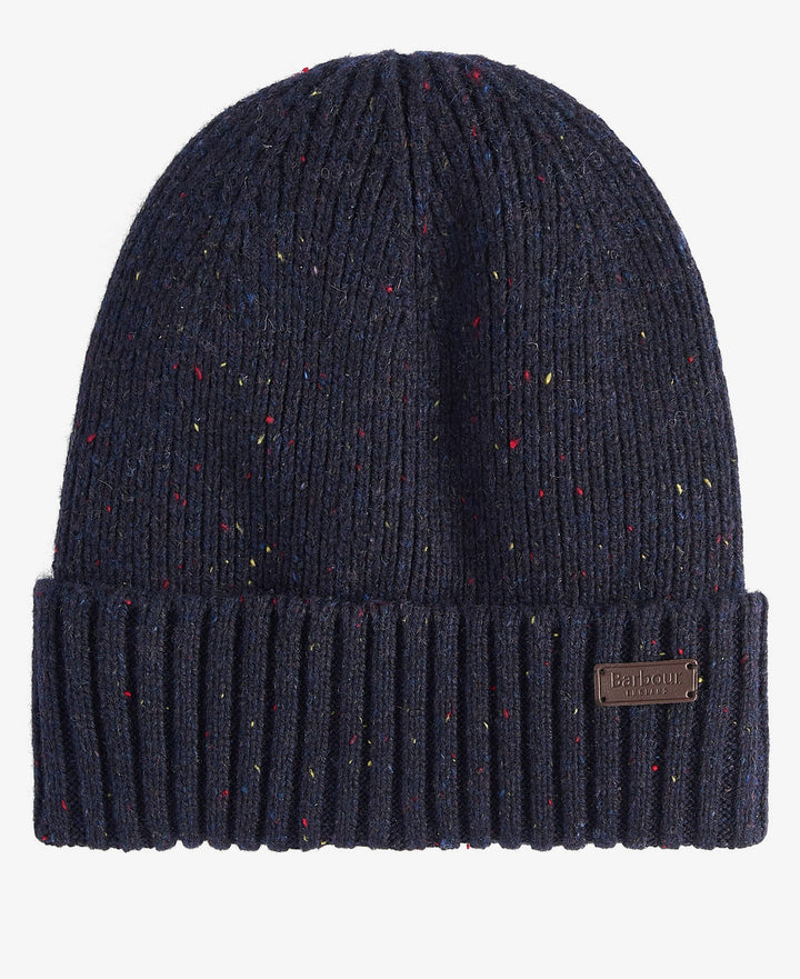 Barbour Carlton Fleck Beanie and Scarf Gift Set, Navy