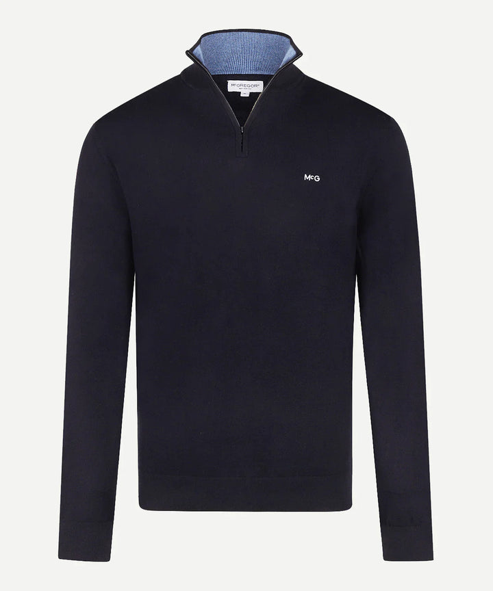 McGregor Navy Zip Mock Sweater