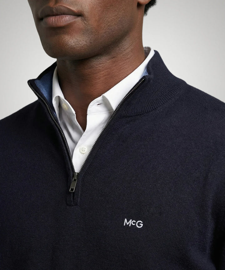 McGregor Navy Zip Mock Sweater