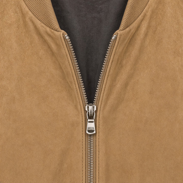 McGregor Suede Bomber Jacket, Camel