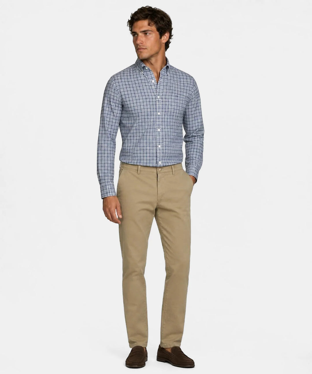McGregor Stretch Oxford Check Shirt, Navy